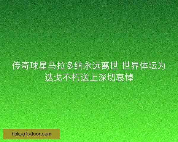 传奇球星马拉多纳永远离世 世界体坛为迭戈不朽送上深切哀悼