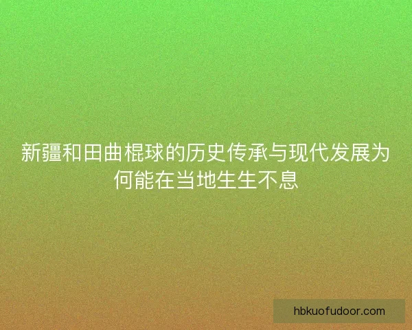 新疆和田曲棍球的历史传承与现代发展为何能在当地生生不息