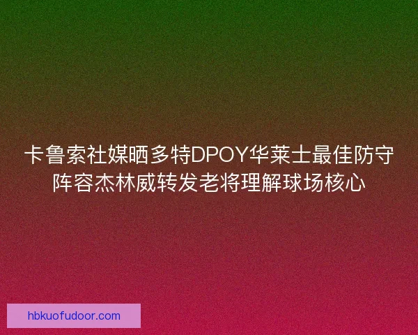 卡鲁索社媒晒多特DPOY华莱士最佳防守阵容杰林威转发老将理解球场核心
